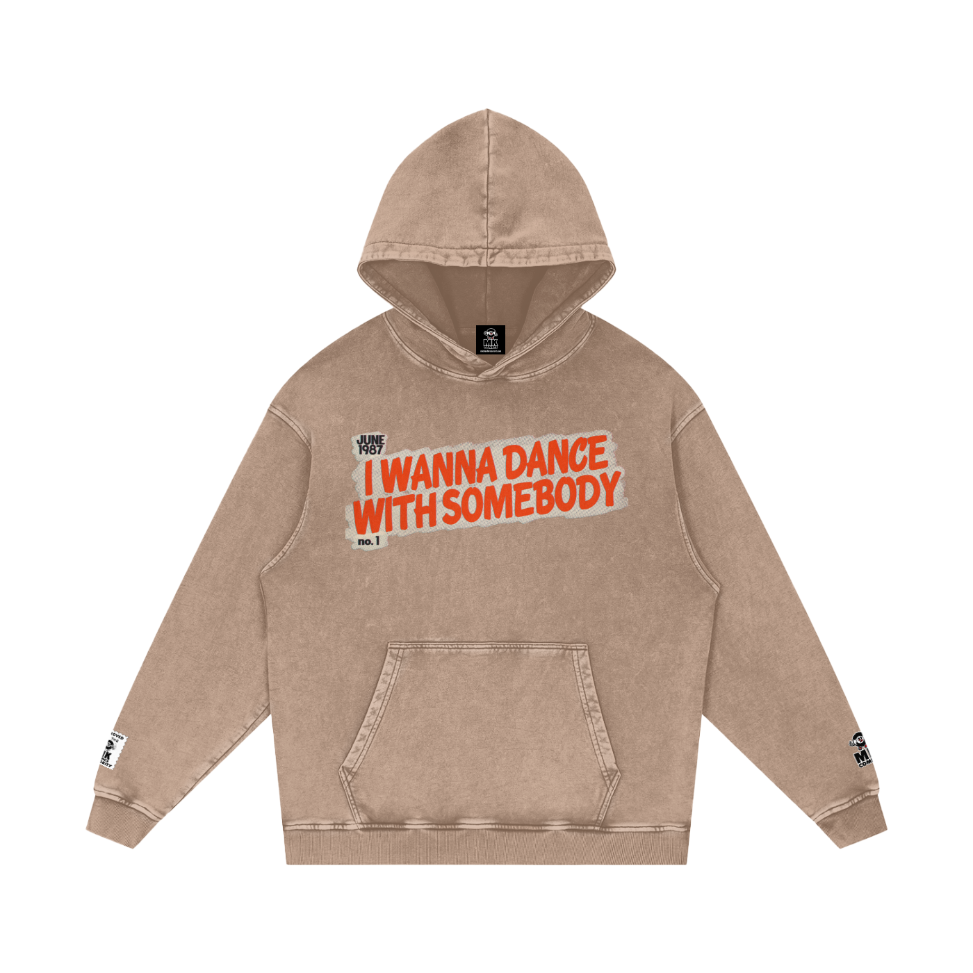 I Wanna Dance with Somebody - Snow Washed Loose Cotton Hoodie