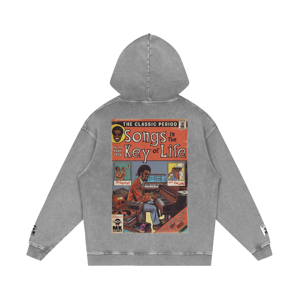 Songs in the Key of Life - Snow Washed Loose Cotton Hoodie