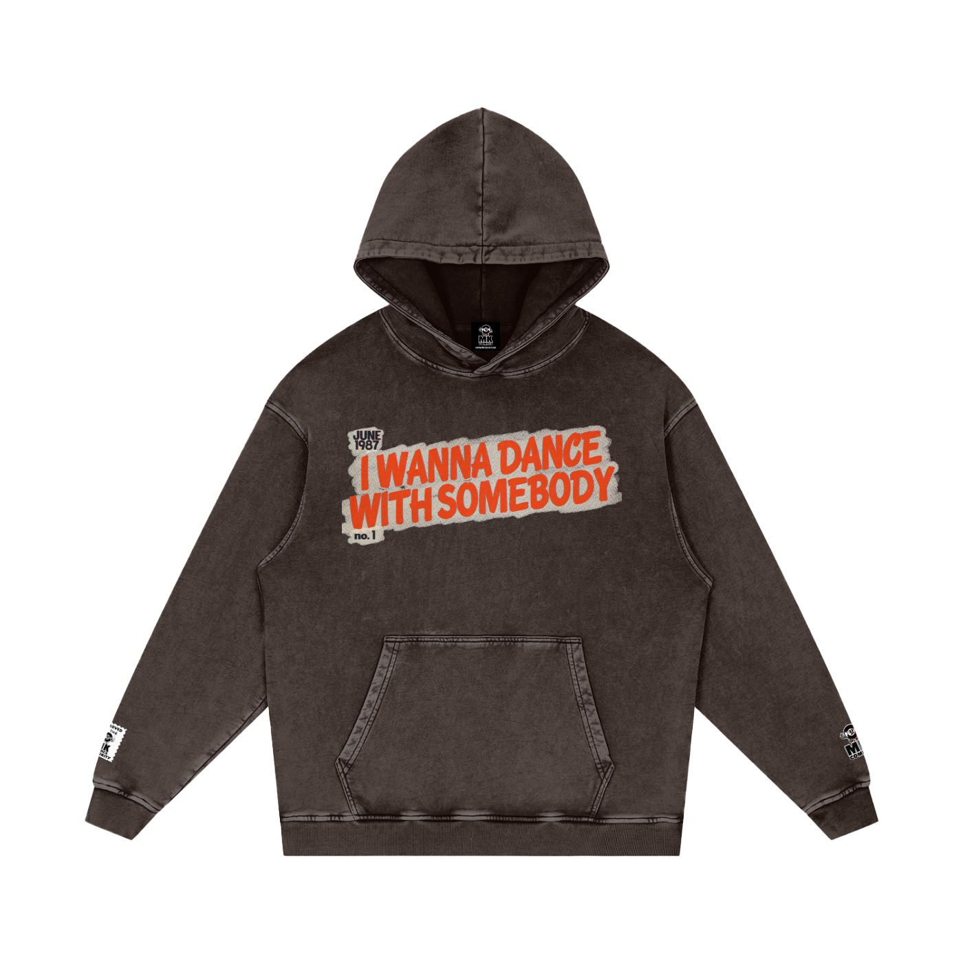 I Wanna Dance with Somebody - Snow Washed Loose Cotton Hoodie