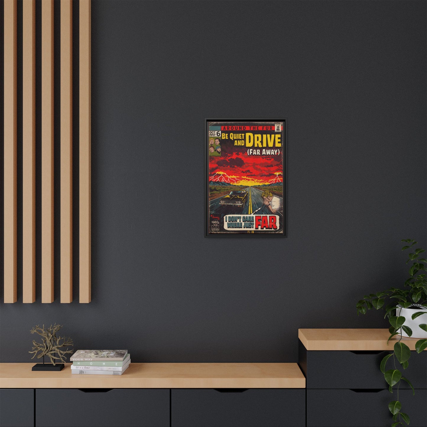 Be Quiet and Drive - Matte Canvas, Framed (Multi-color)