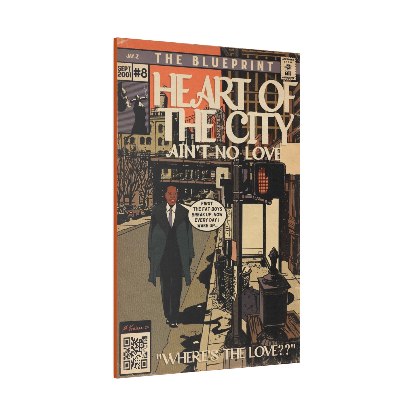 Jay-z - Heart of the City (Where’s The Love) - Matte Canvas, Stretched, 0.75"