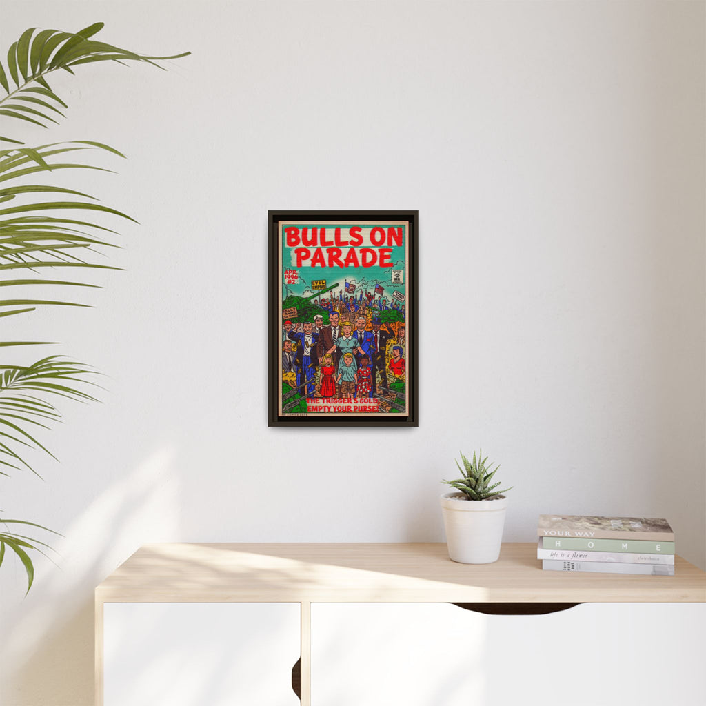 Bulls Parade -Matte Canvas, Framed (Multi-color)