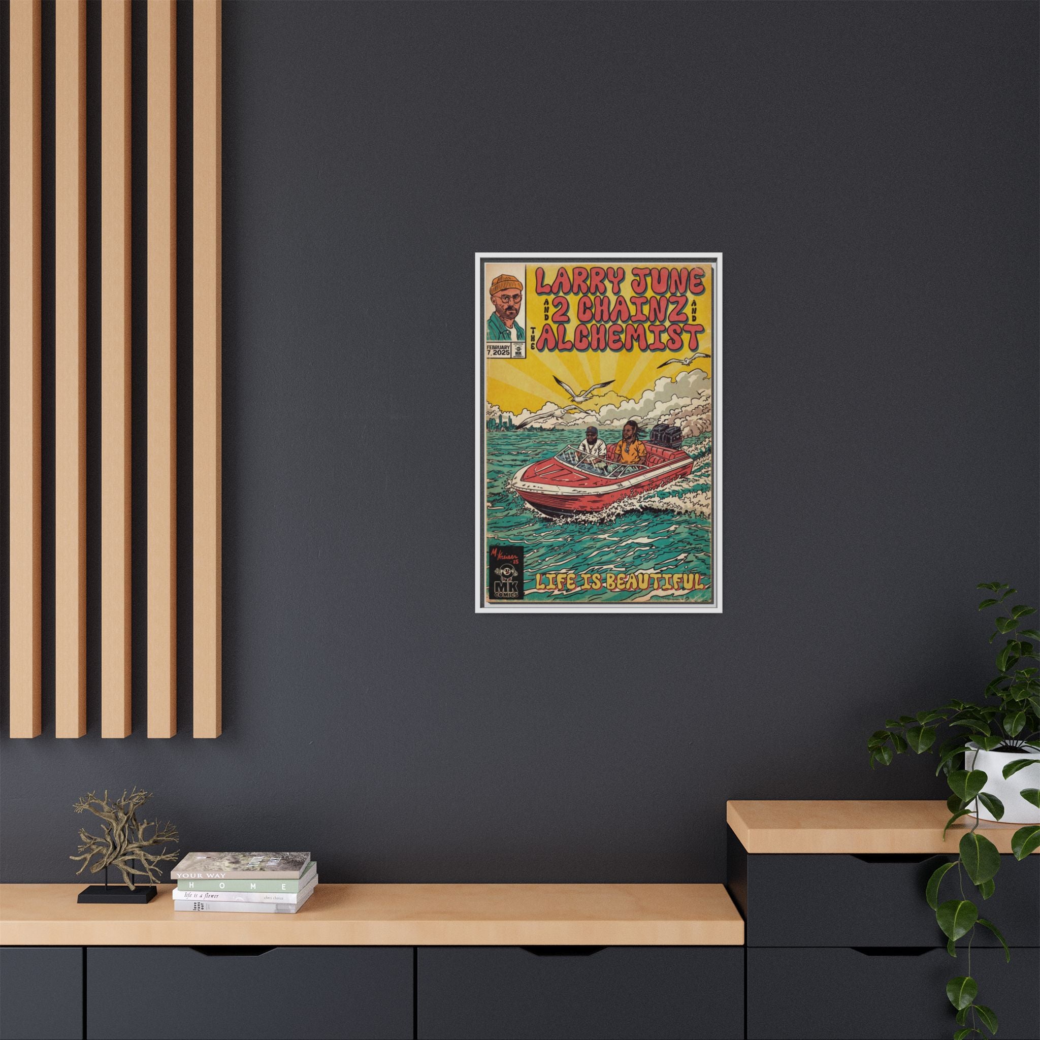 Life is Beautiful - Matte Canvas, Framed (Multi-color)