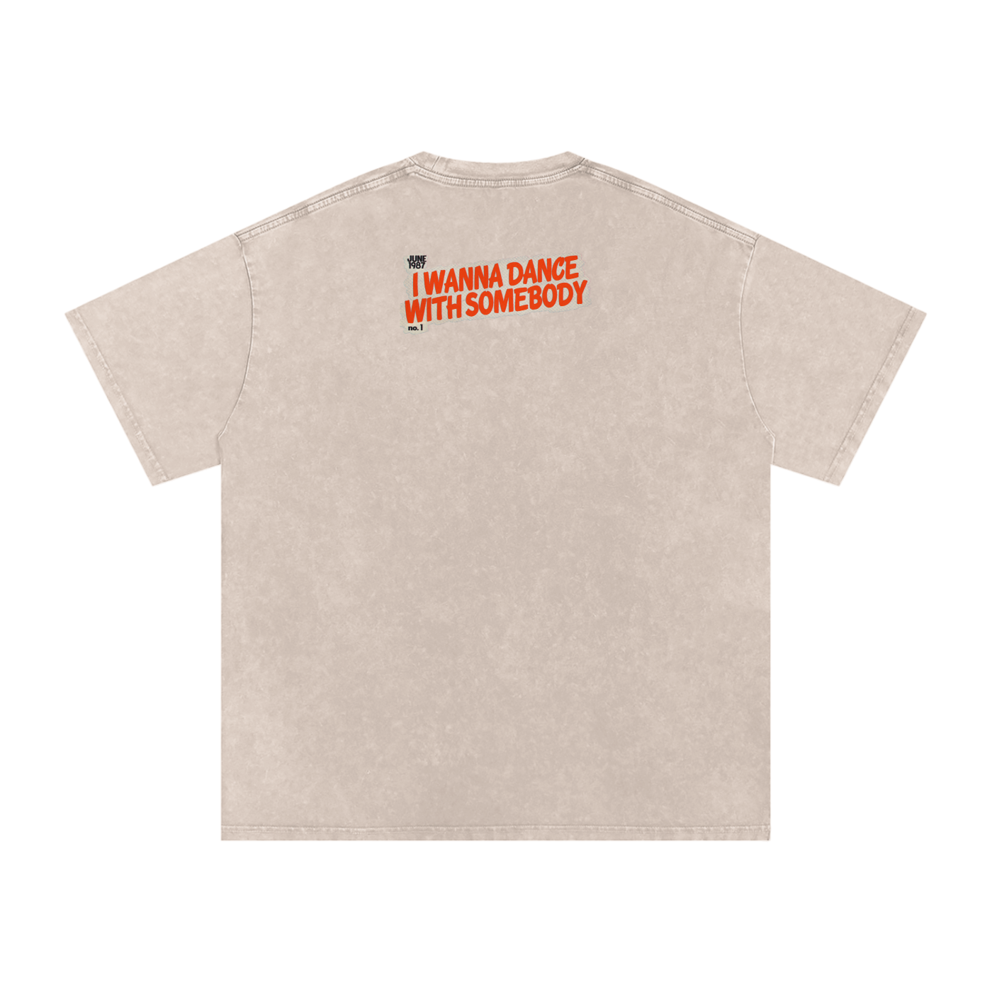 I Wanna Dance with Somebody - Snow Washed Oversized Cotton T-Shirt