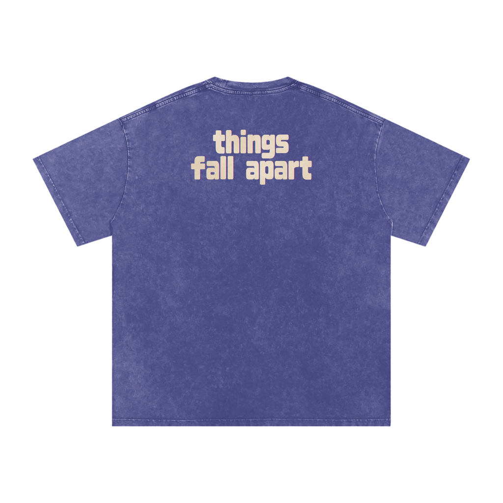 Things Fall Apart - Snow Washed Oversized Cotton T-Shirt