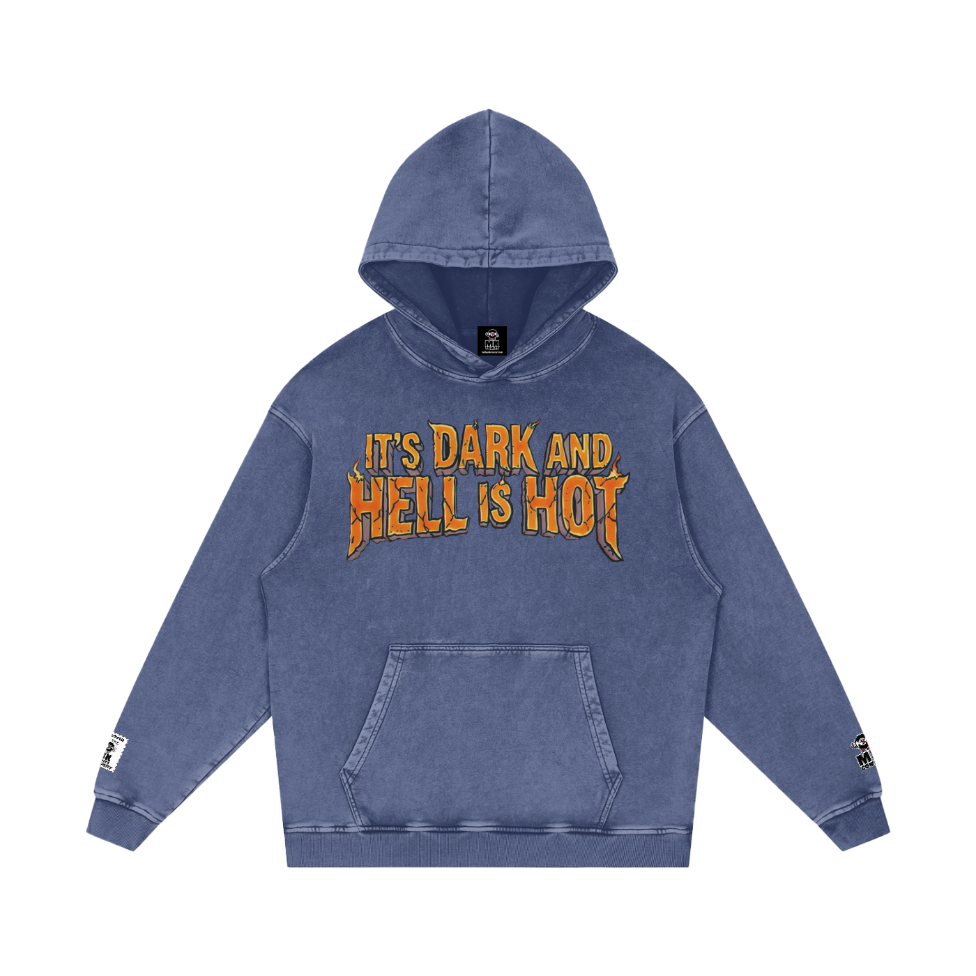 It's Dark & Hell is Hot - Snow Washed Loose Cotton Hoodie