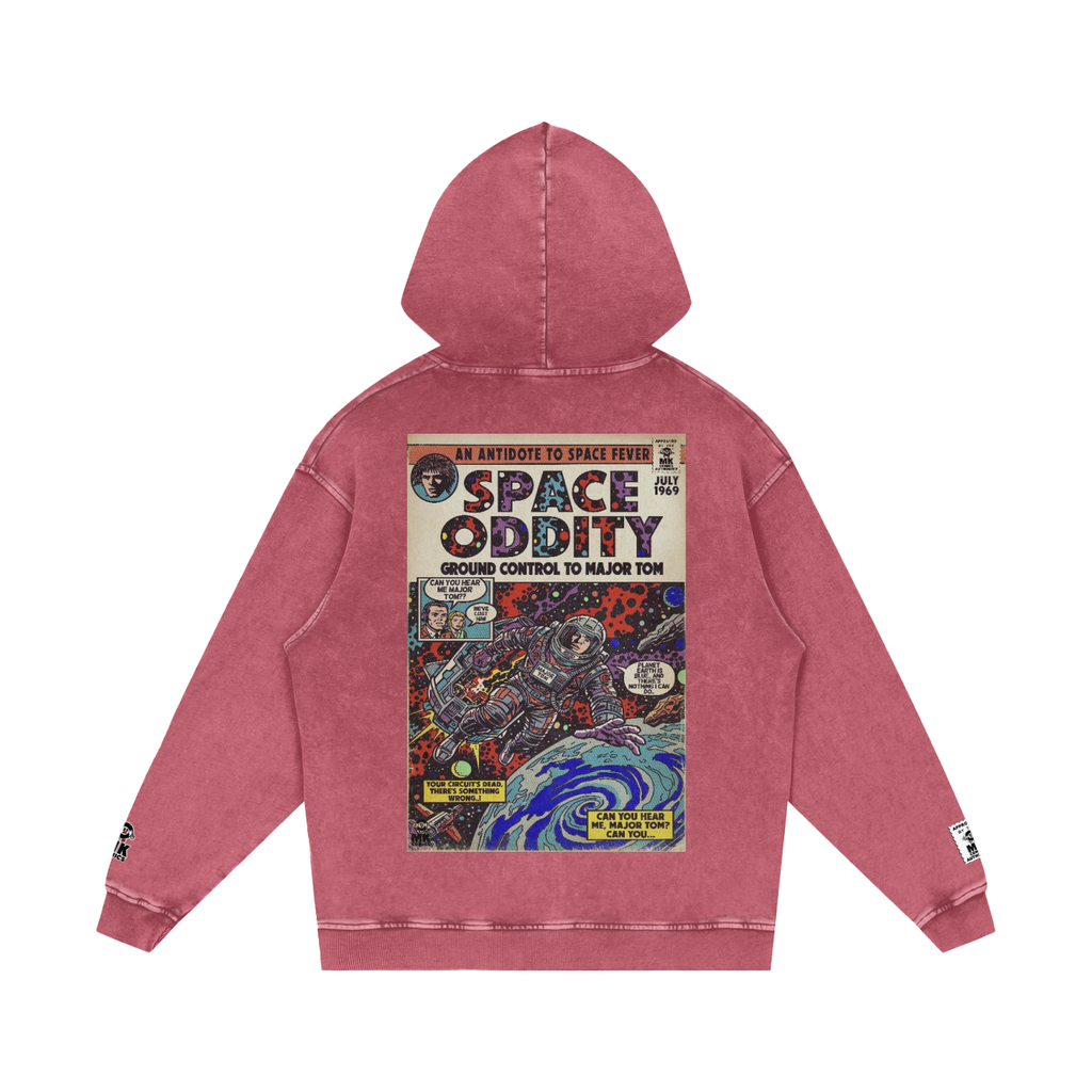 Space Oddity - Snow Washed Loose Cotton Hoodie
