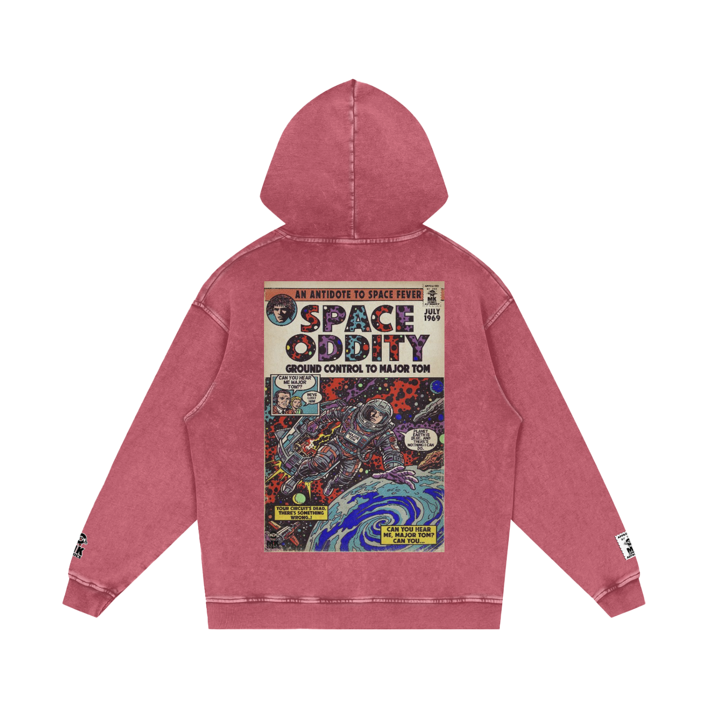 Space Oddity - Snow Washed Loose Cotton Hoodie