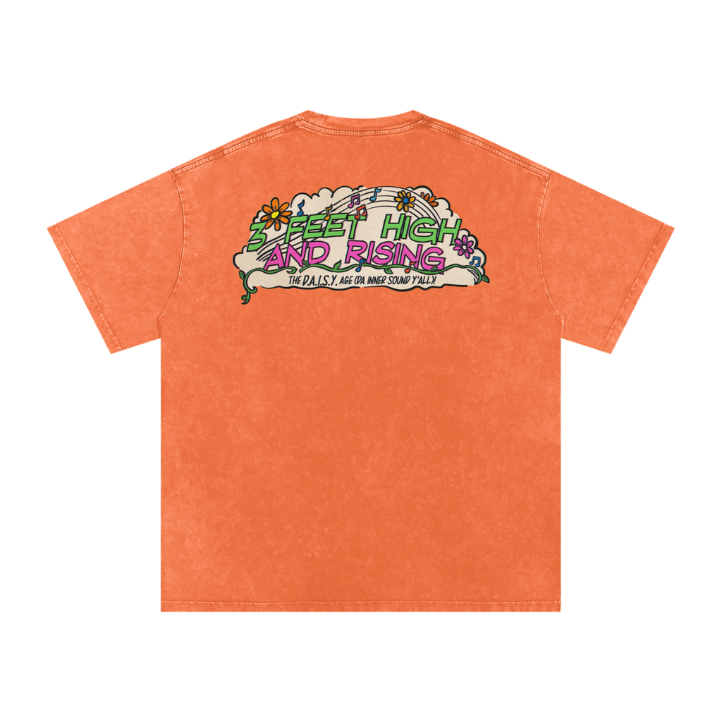 3 Feet High & Rising - Snow Washed Oversized Cotton T-Shirt