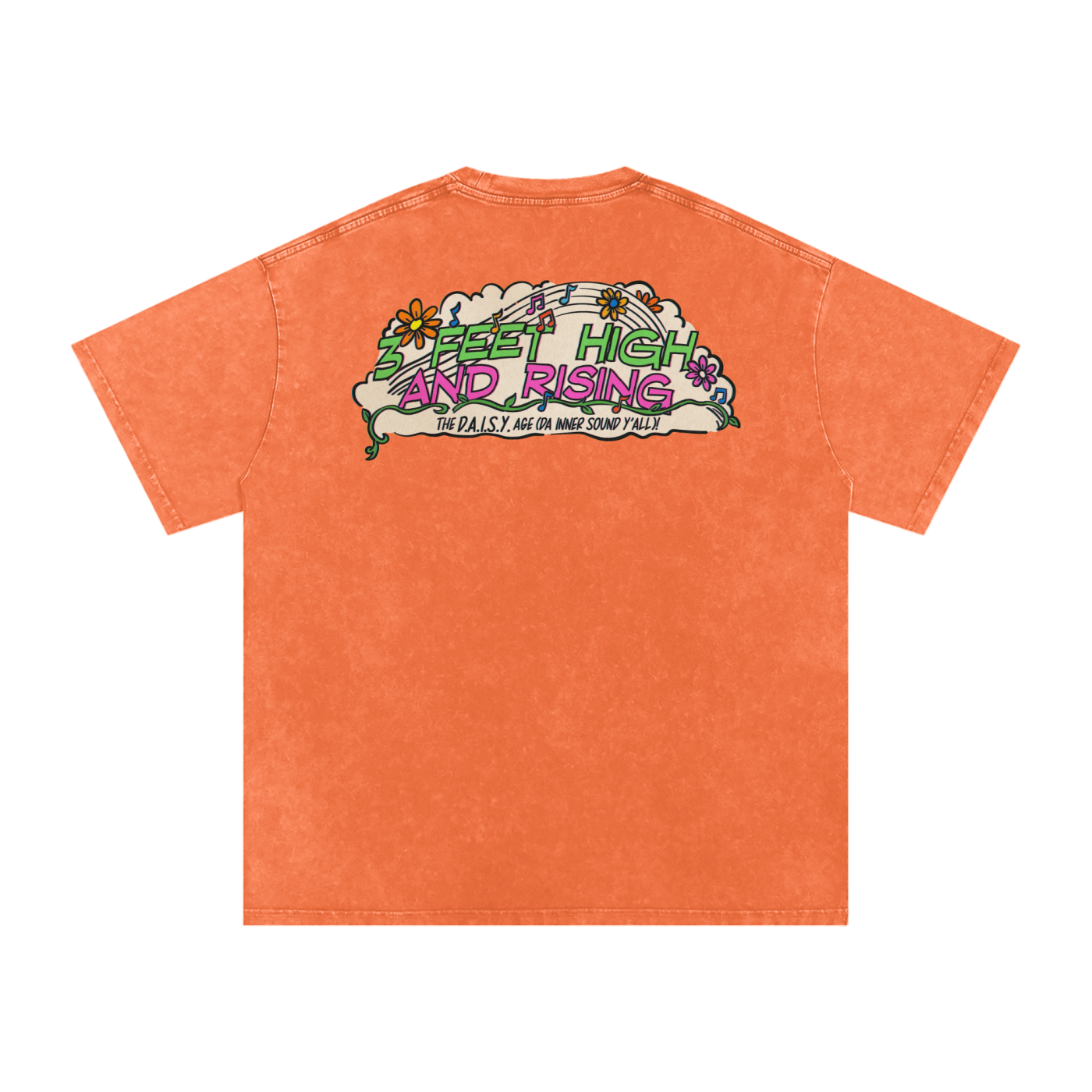 3 Feet High & Rising - Snow Washed Oversized Cotton T-Shirt