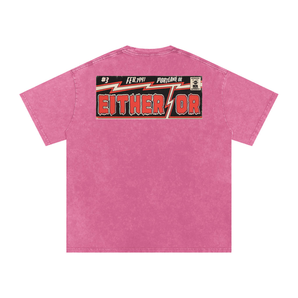 Either/Or - Snow Washed Oversized Cotton T-Shirt