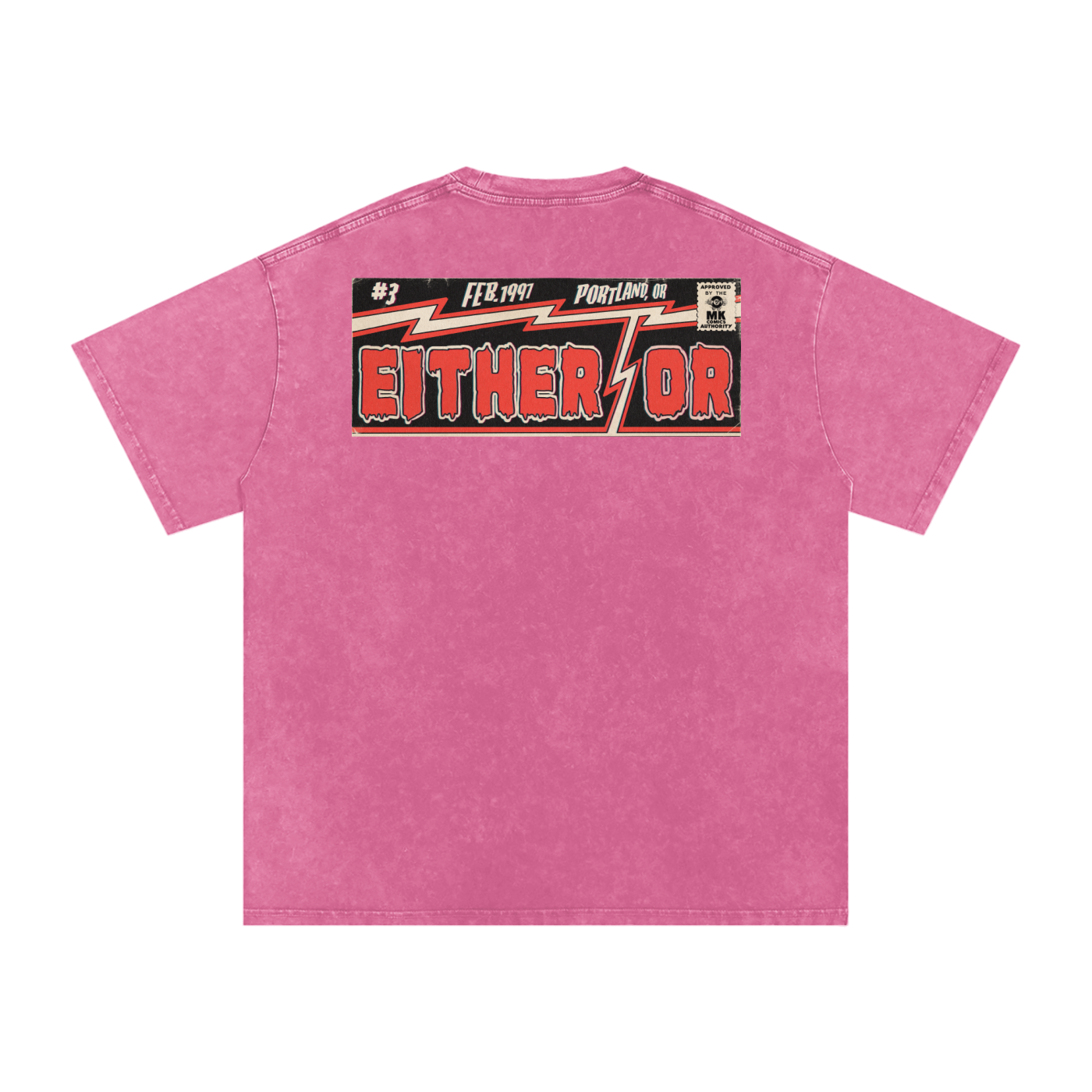 Either/Or - Snow Washed Oversized Cotton T-Shirt