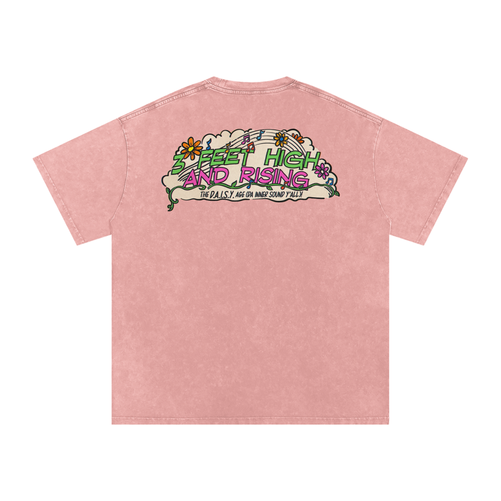 3 Feet High & Rising - Snow Washed Oversized Cotton T-Shirt