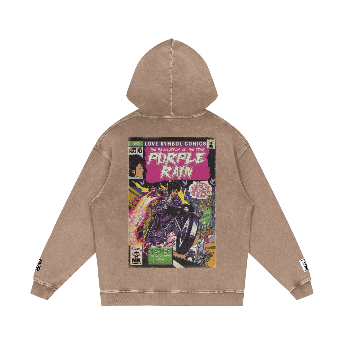 Purple Rain - Snow Washed Loose Cotton Hoodie