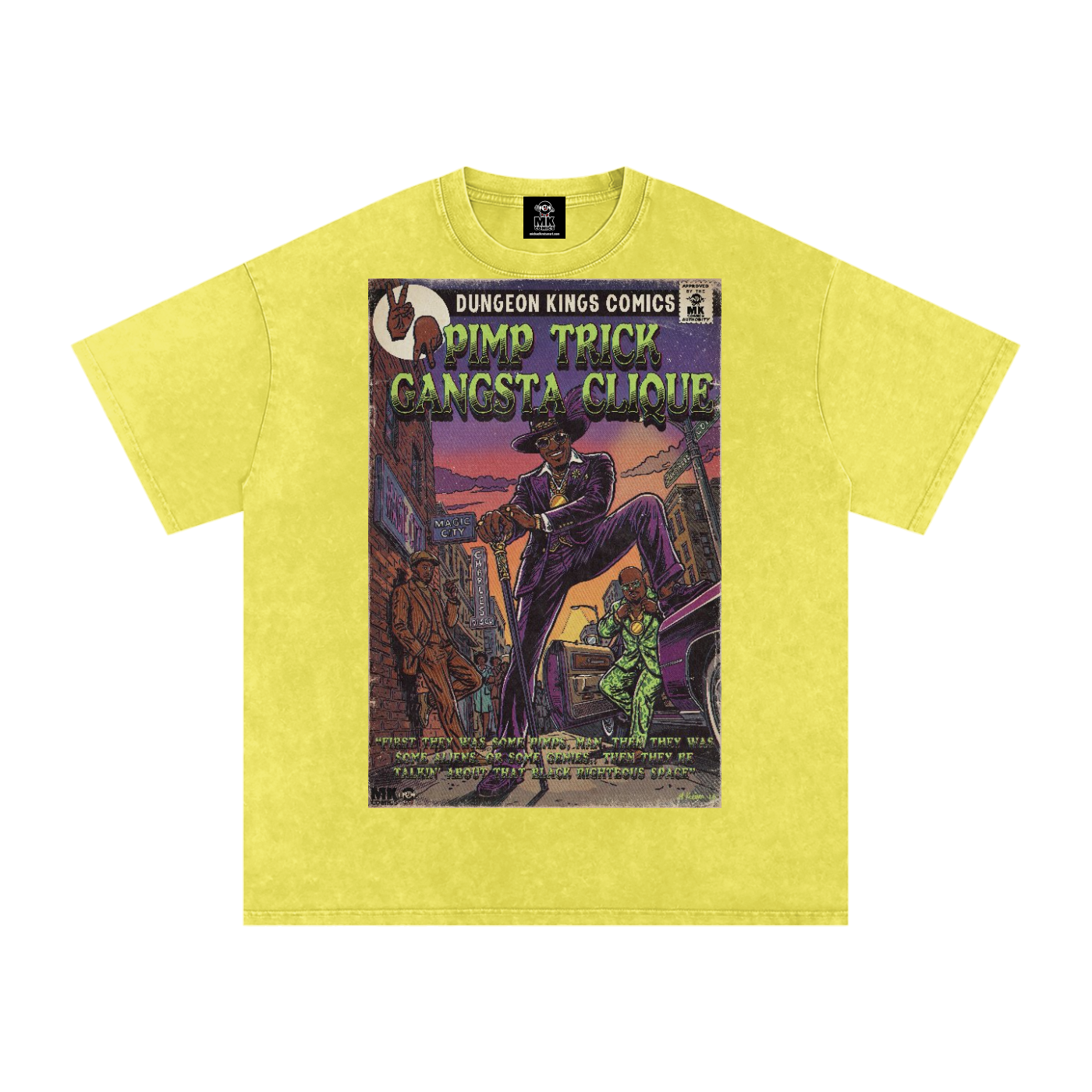 Pimp Trick Gangsta Clique - Snow Washed Oversized Cotton T-Shirt