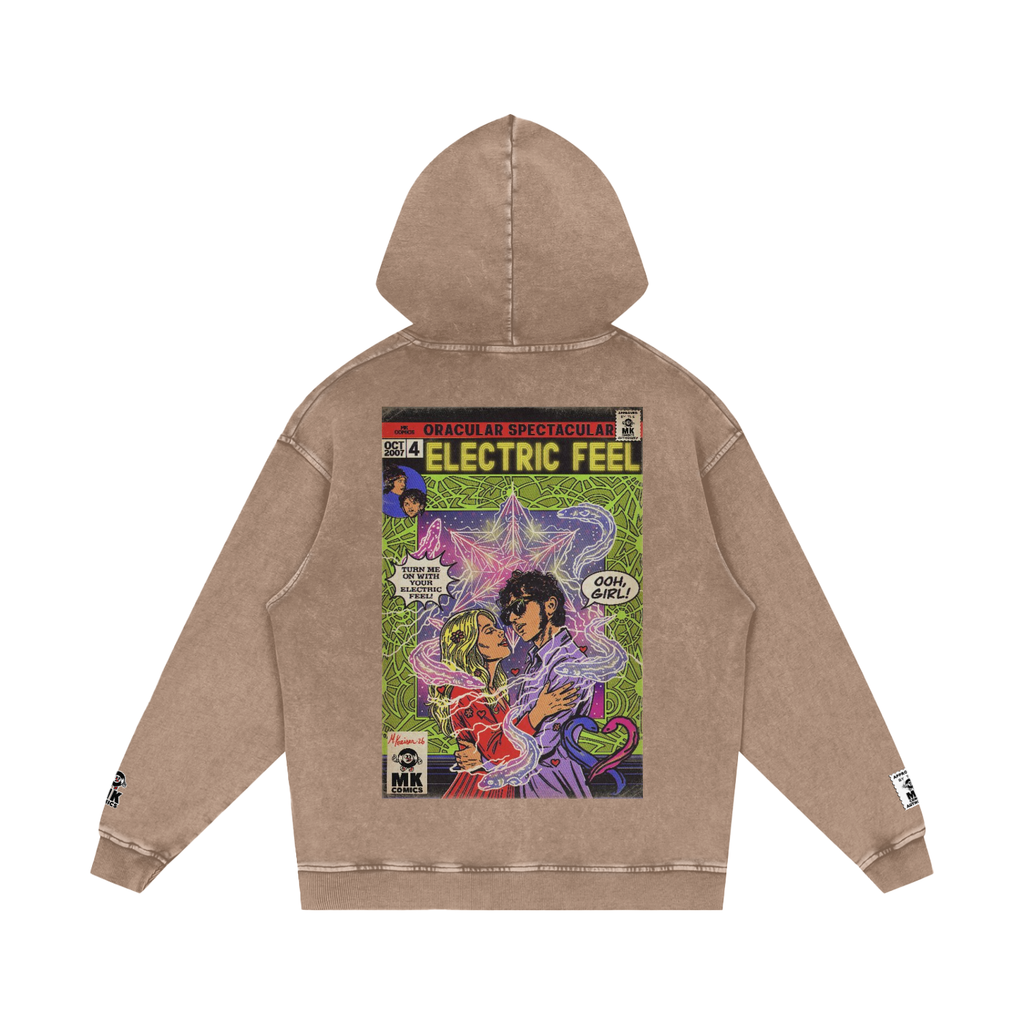Electric Feel - Snow Washed Loose Cotton Hoodie