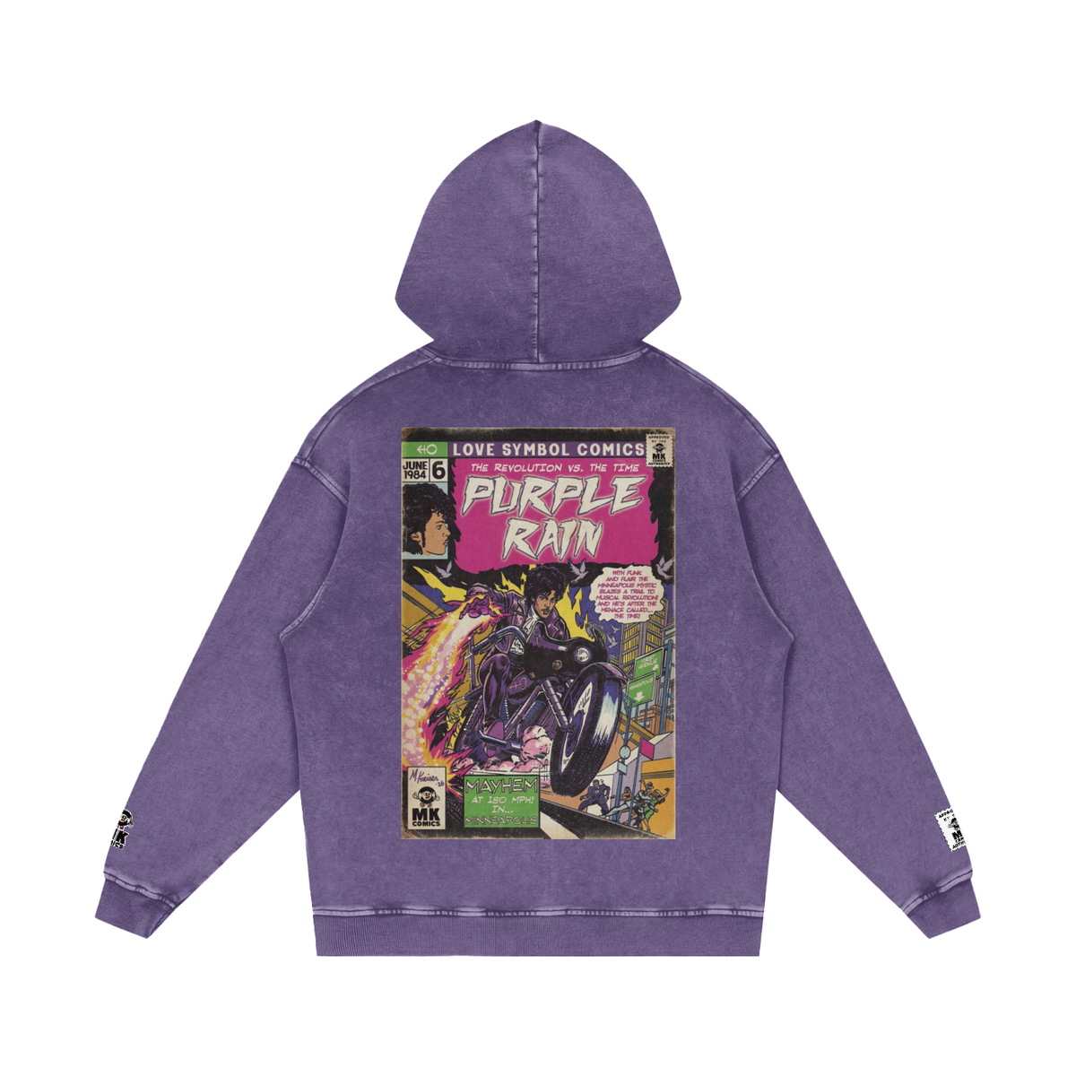 Purple Rain - Snow Washed Loose Cotton Hoodie
