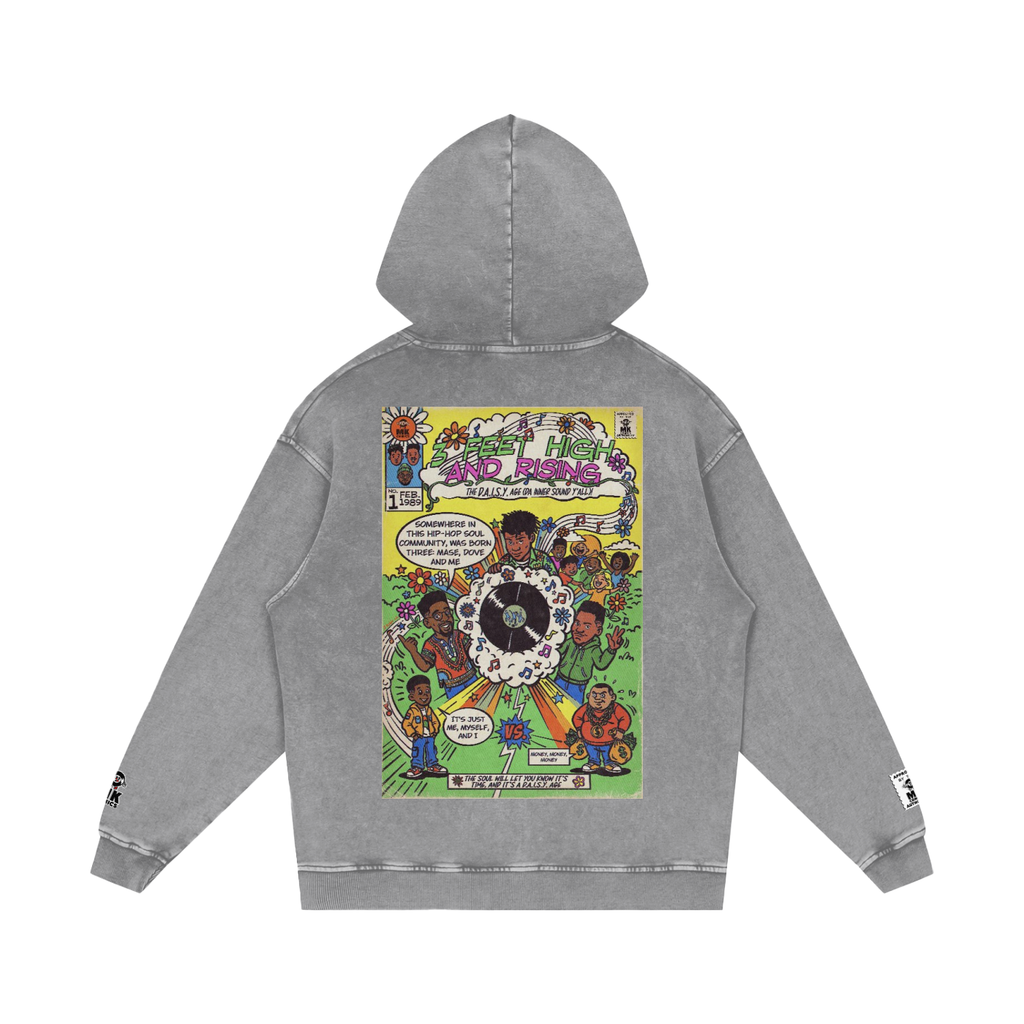 3 Feet High & Rising - Snow Washed Loose Cotton Hoodie