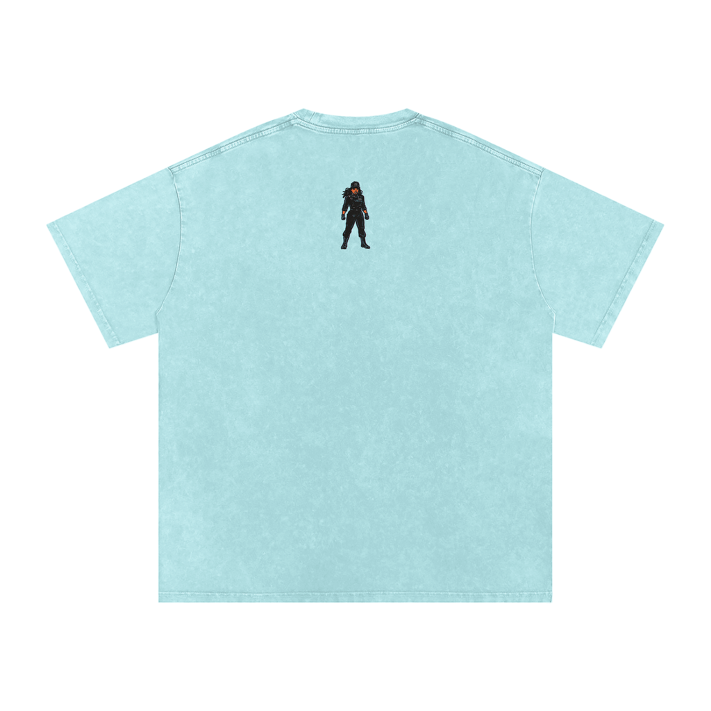 Rhythm Nation - Snow Washed Oversized Cotton T-Shirt