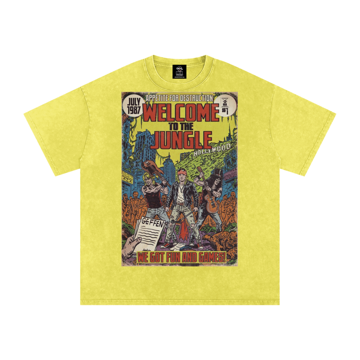 Welcome to the Jungle - Snow Washed Oversized Cotton T-Shirt