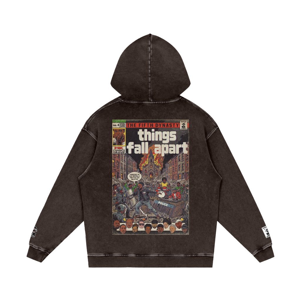 Things Fall Apart - Snow Washed Loose Cotton Hoodie