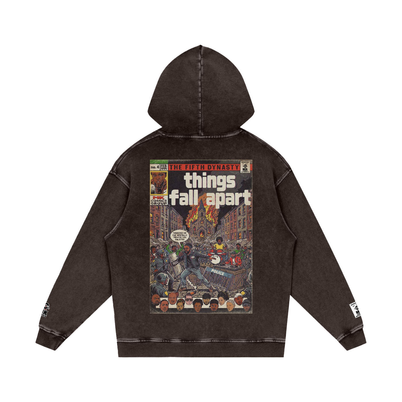 Things Fall Apart - Snow Washed Loose Cotton Hoodie