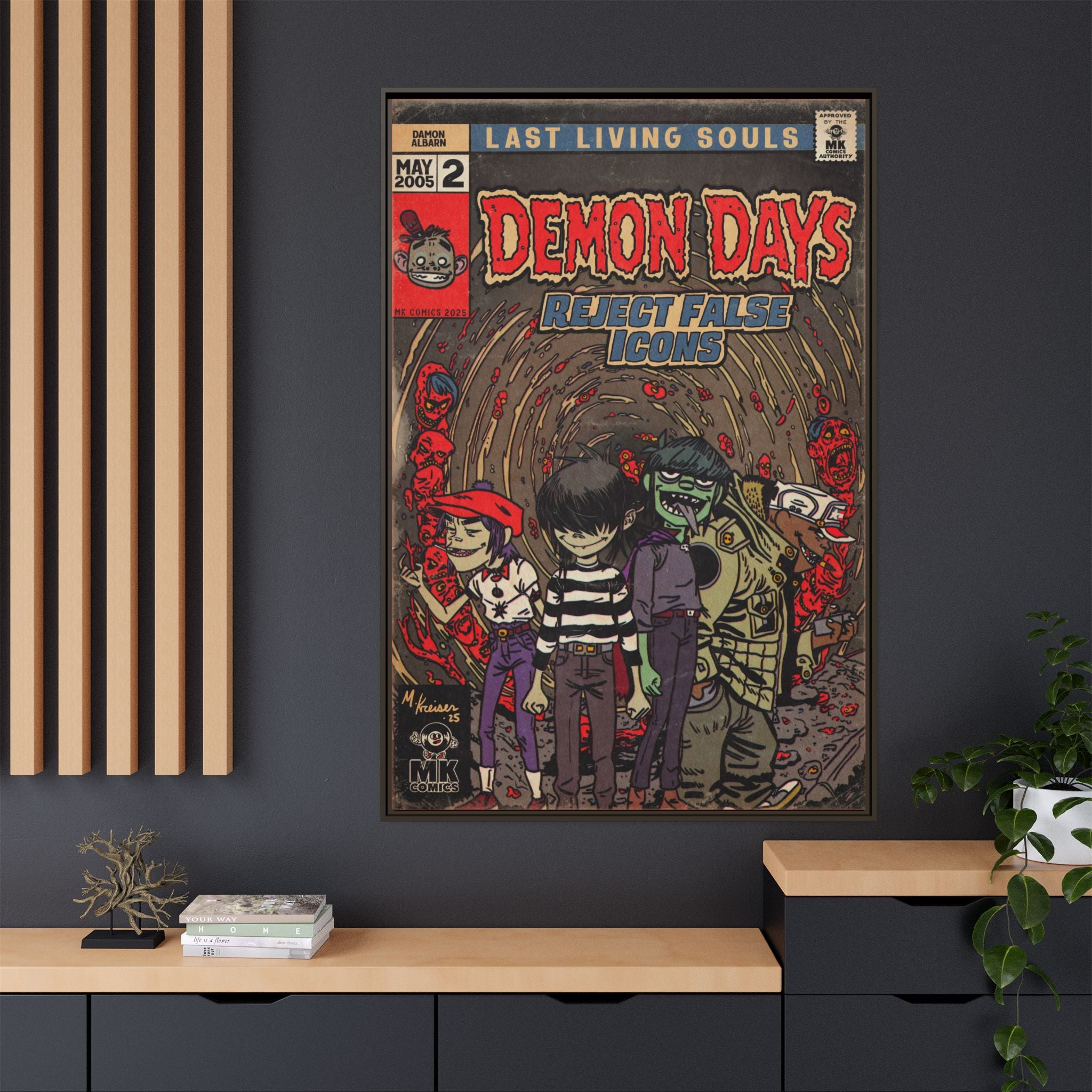 Demon Days - Matte Canvas, Framed (Multi-color)