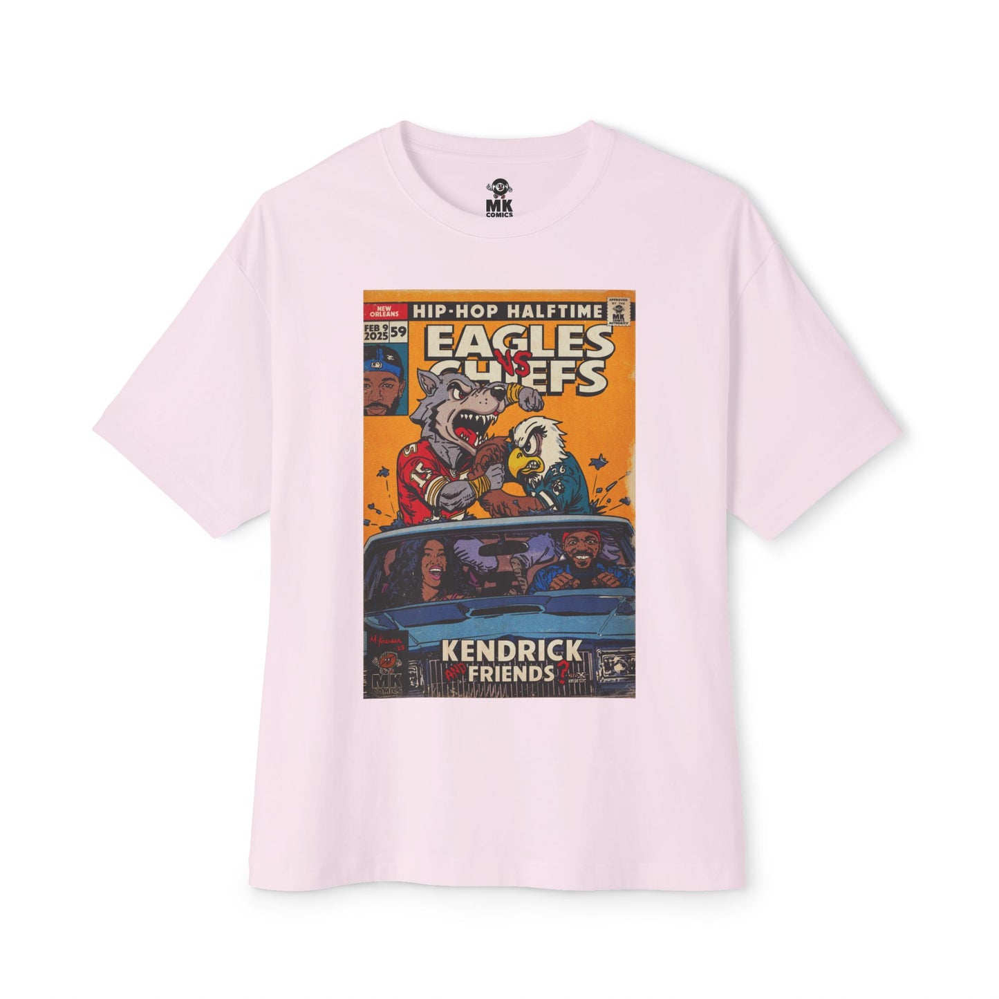 Kendrick & SZA - 2025 Halftime - Eagles vs Chiefs - Unisex Oversized Boxy Tee