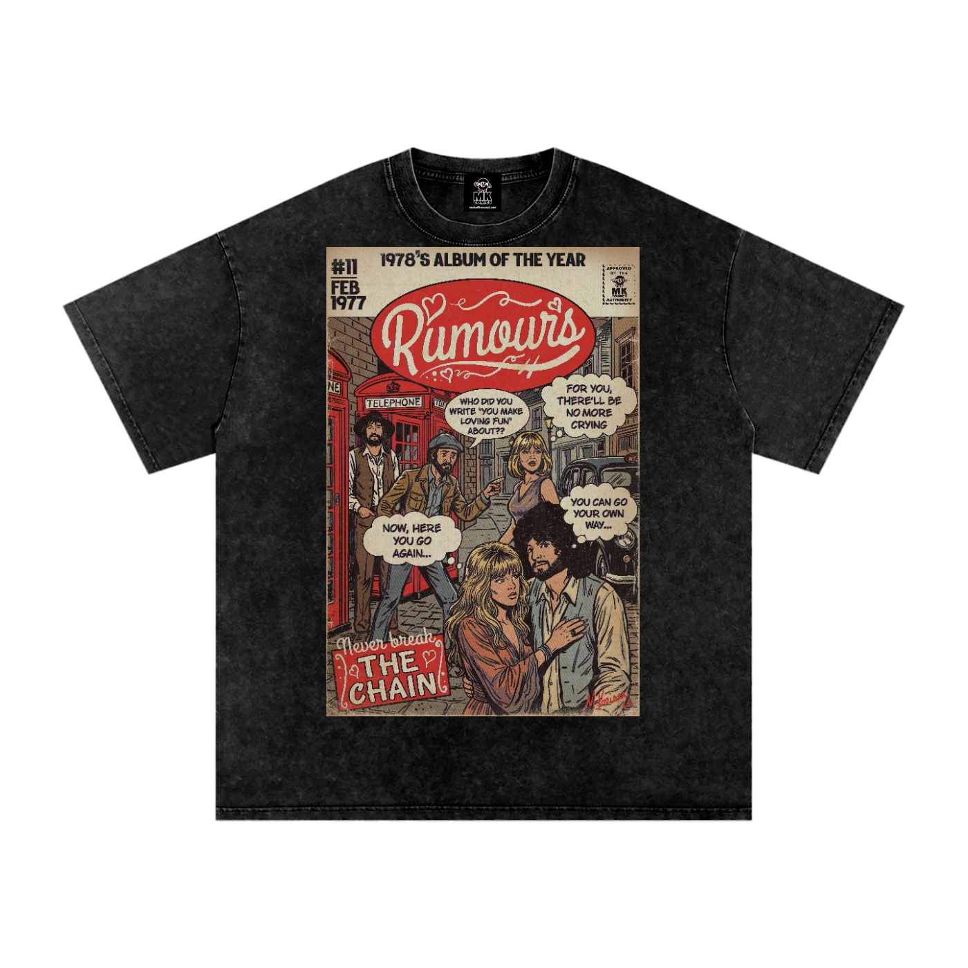 Rumours - Snow Washed Oversized Cotton T-Shirt
