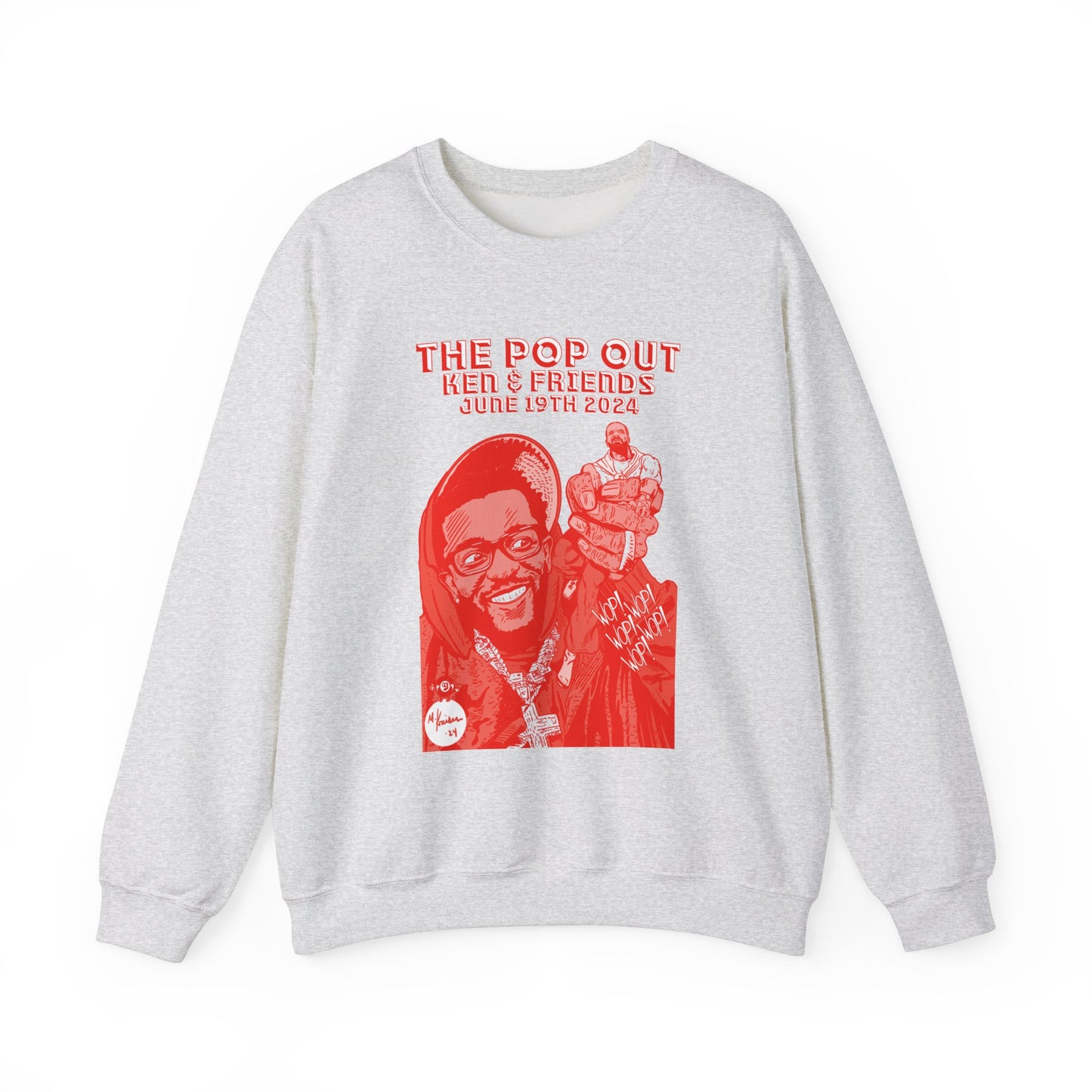 Kendrick & Friends - The Pop Out  - RED VARIANT - Unisex Heavy Blend™ Crewneck Sweatshirt