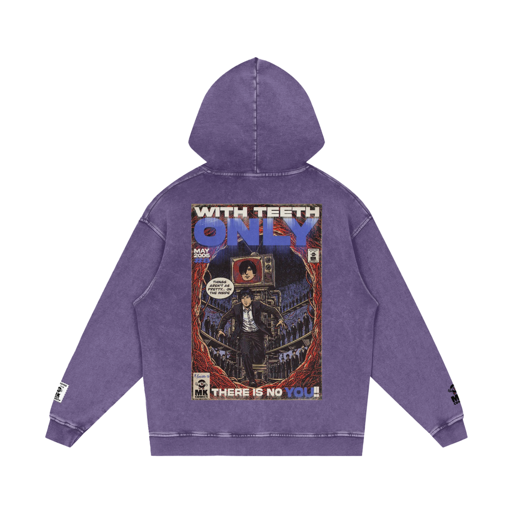 Only - Snow Washed Loose Cotton Hoodie