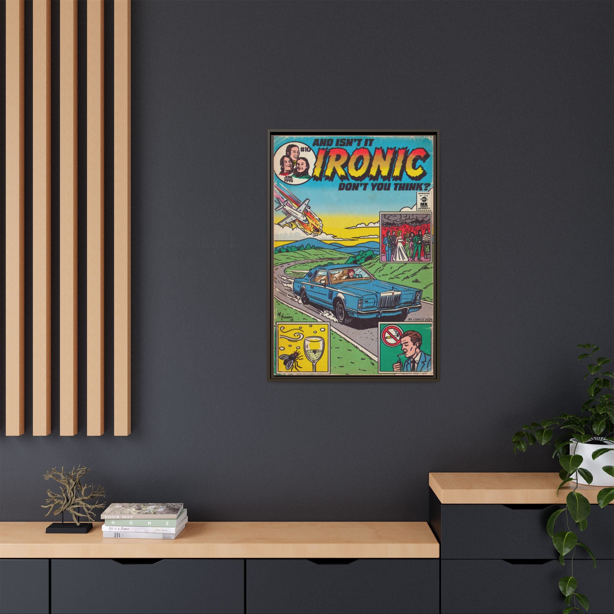 Ironic - Matte Canvas, Framed (Multi-color)