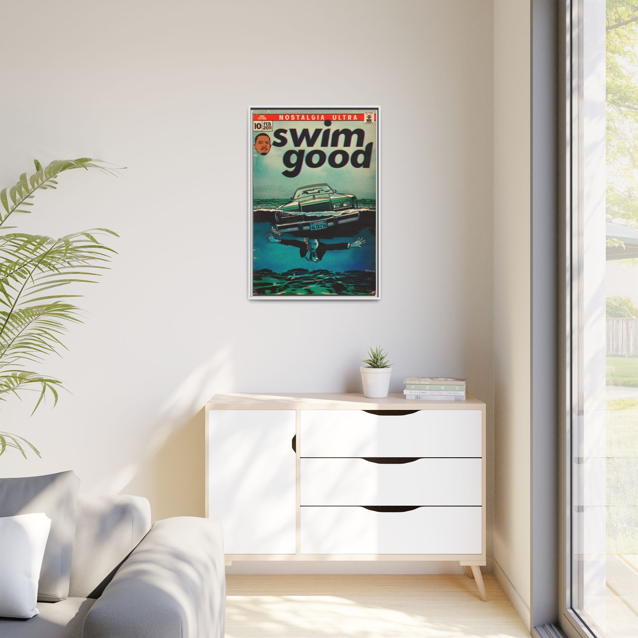 Swim Good - Matte Canvas, Framed (Multi-color)