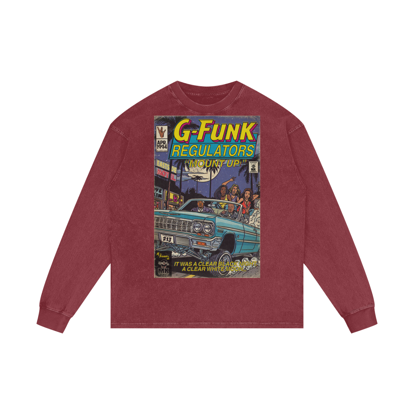 Regulate - Acid Wash Oversize Long Sleeve T-Shirt