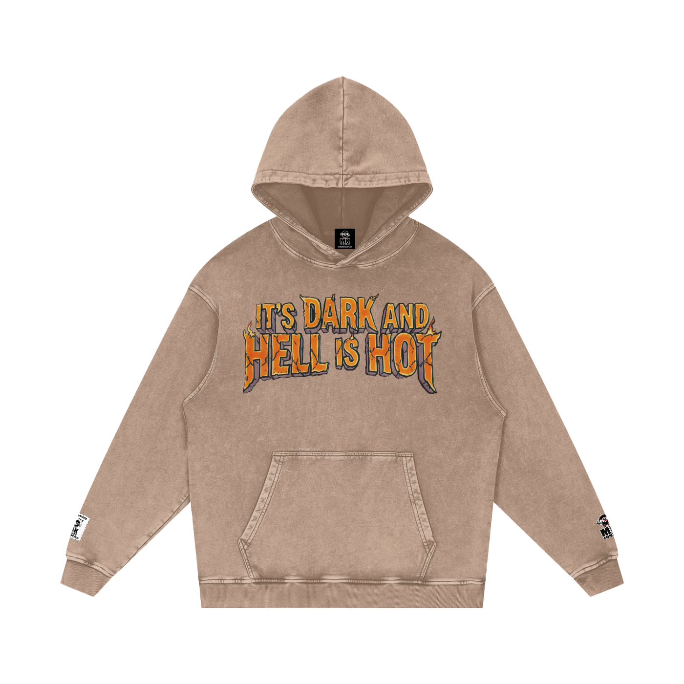 It's Dark & Hell is Hot - Snow Washed Loose Cotton Hoodie