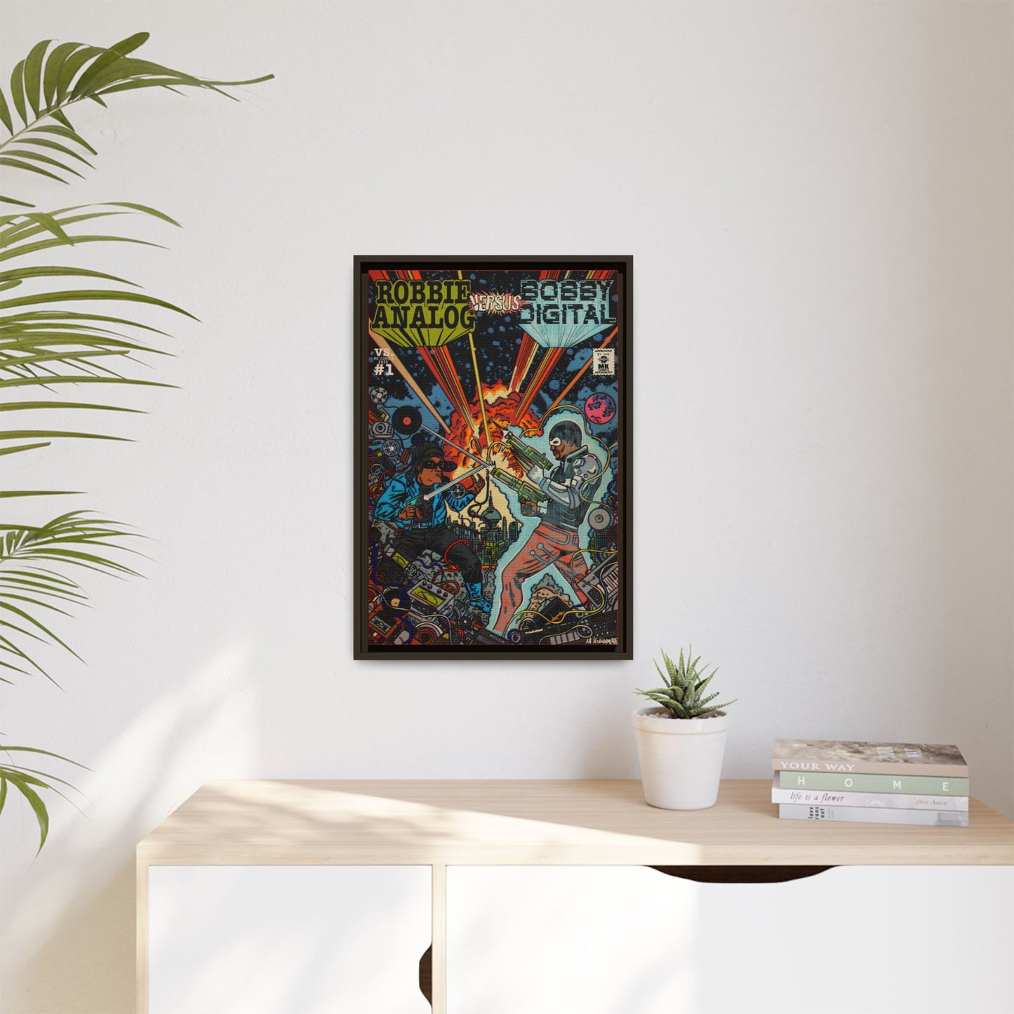 Analog vs. Digital - Matte Canvas, Framed (Multi-color)
