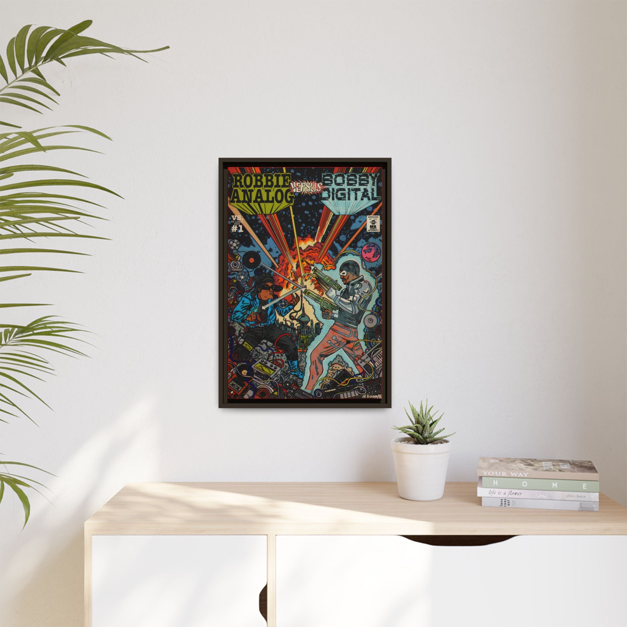 Analog vs. Digital - Matte Canvas, Framed (Multi-color)