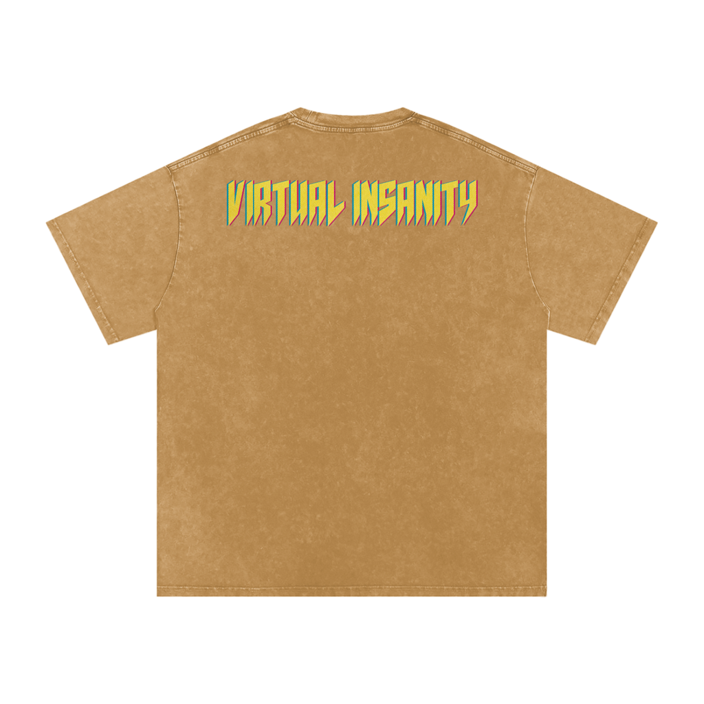Virtual Insanity - Snow Washed Oversized Cotton T-Shirt