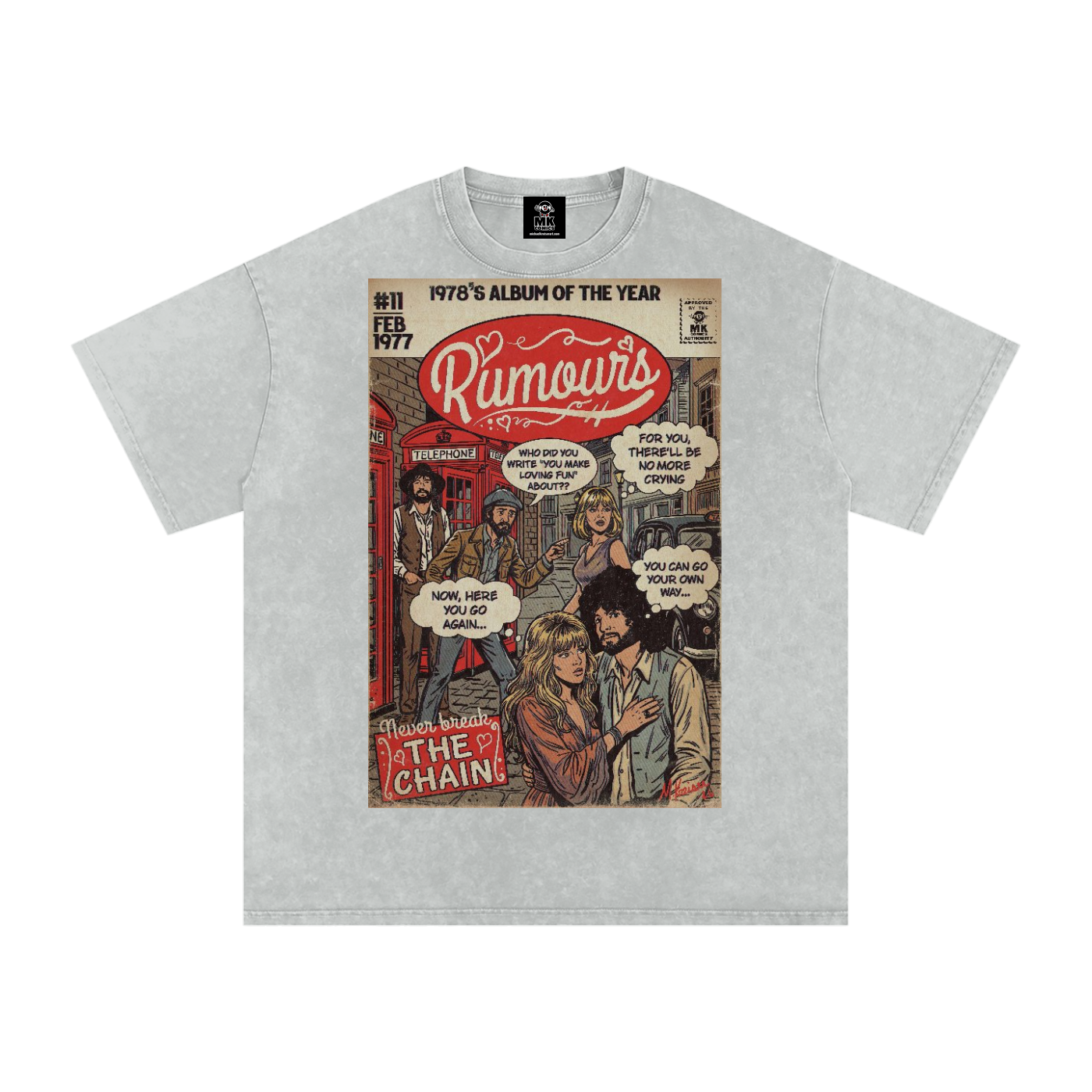 Rumours - Snow Washed Oversized Cotton T-Shirt