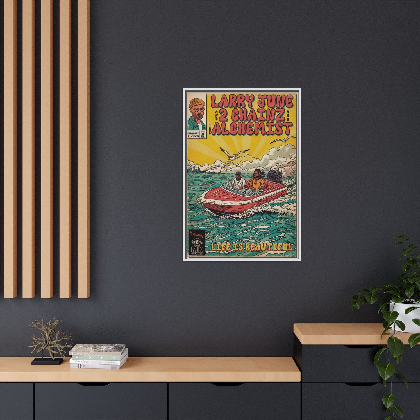 Life is Beautiful - Matte Canvas, Framed (Multi-color)