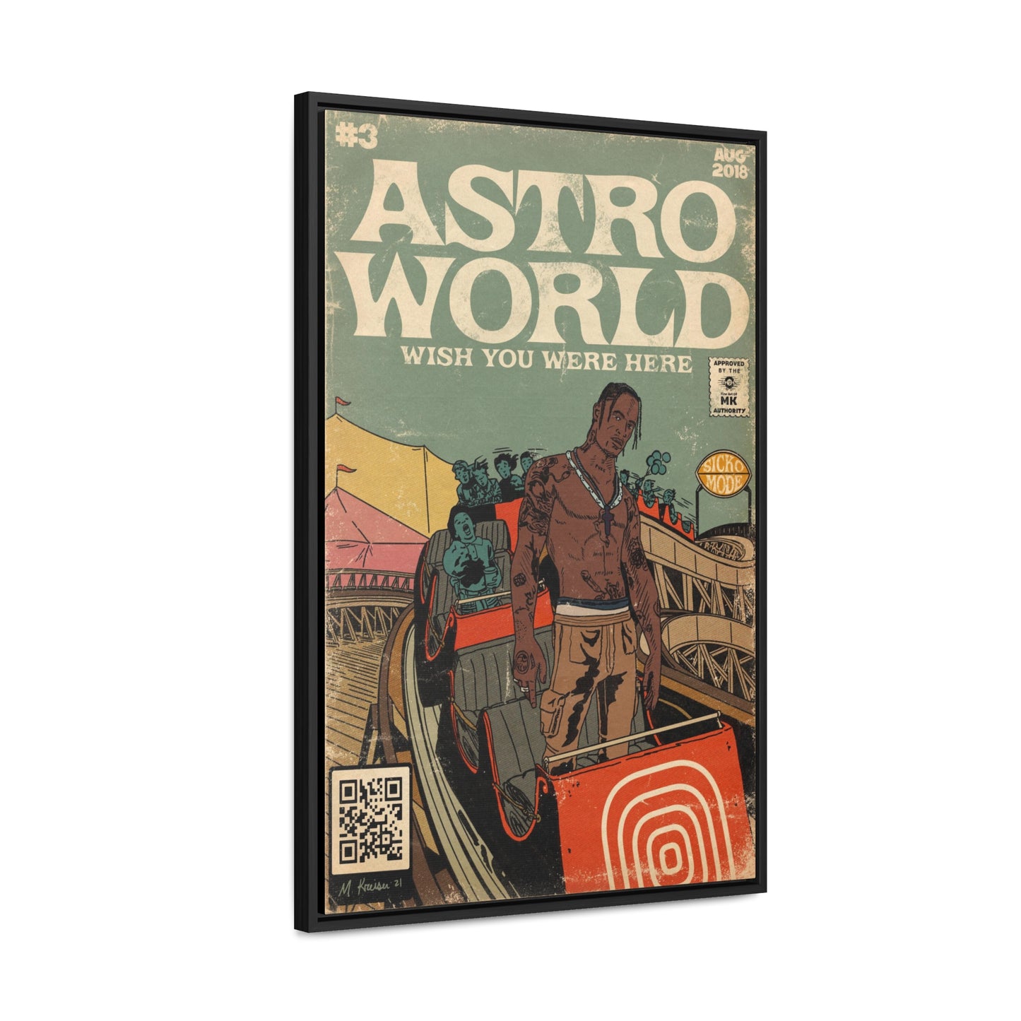 Travis Scott - Astroworld - Gallery Canvas Wraps, Vertical Frame