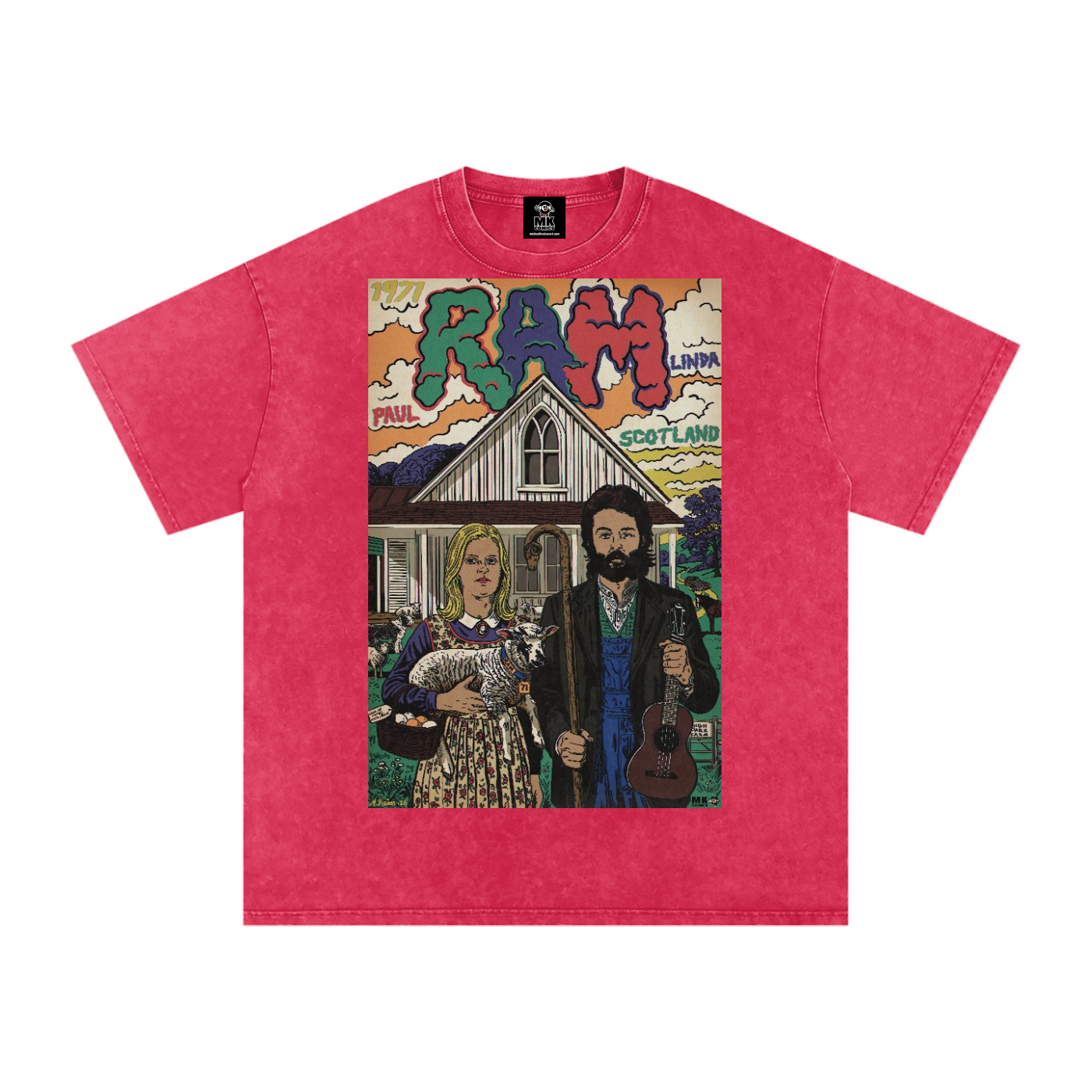 Ram - Snow Washed Oversized Cotton T-Shirt