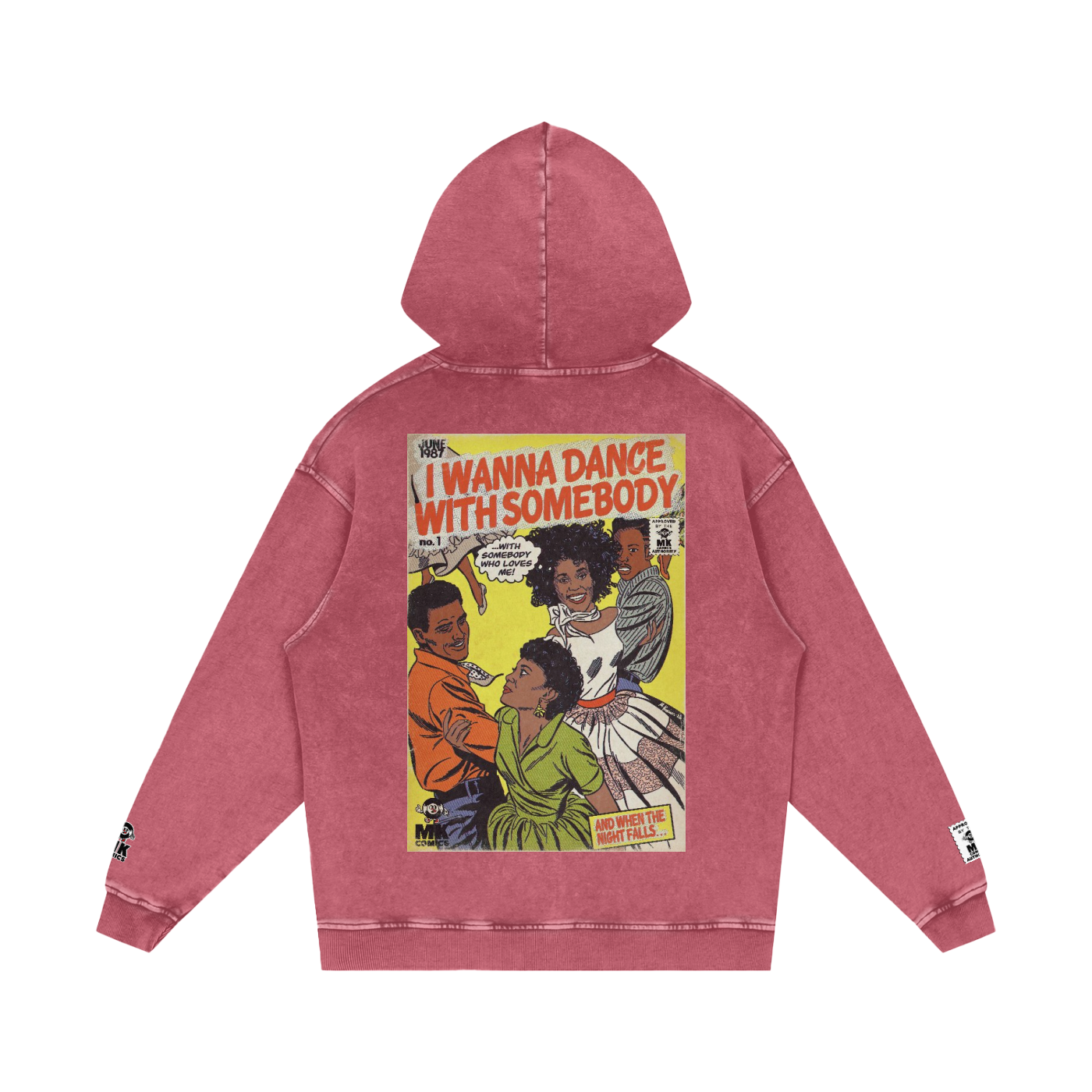 I Wanna Dance with Somebody - Snow Washed Loose Cotton Hoodie