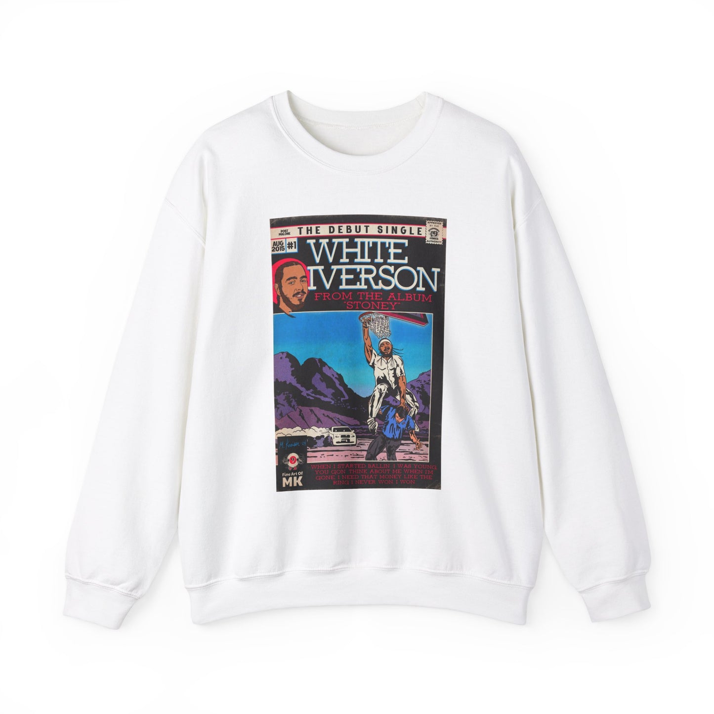 Post Malone - White Iverson -  Unisex Heavy Blend™ Crewneck Sweatshirt