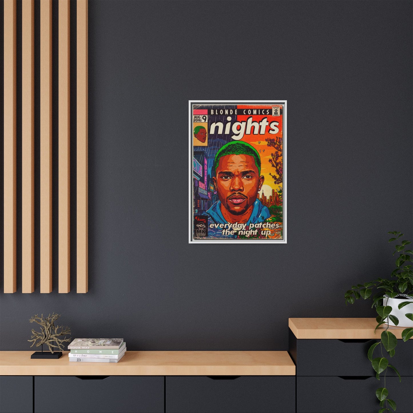 Frank Ocean -Nights - Matte Canvas, Framed (Multi-color)