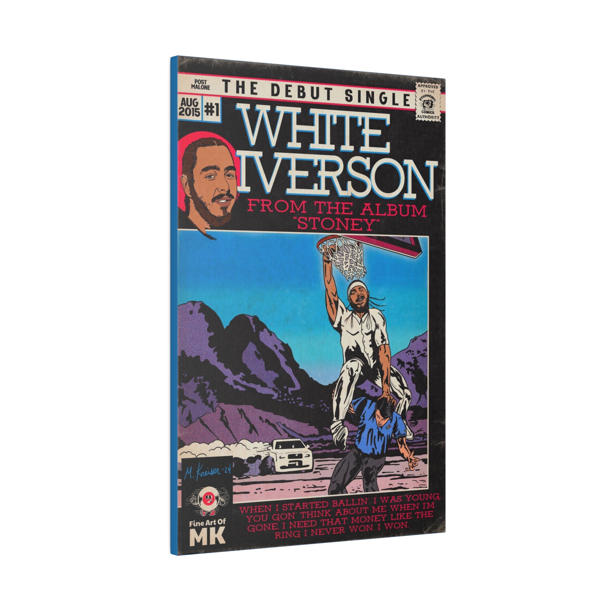 White Iverson - Matte Canvas, Stretched, 0.75"