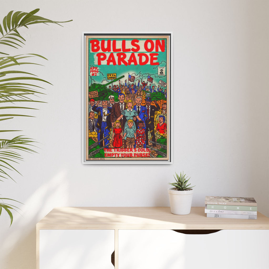 Bulls Parade -Matte Canvas, Framed (Multi-color)