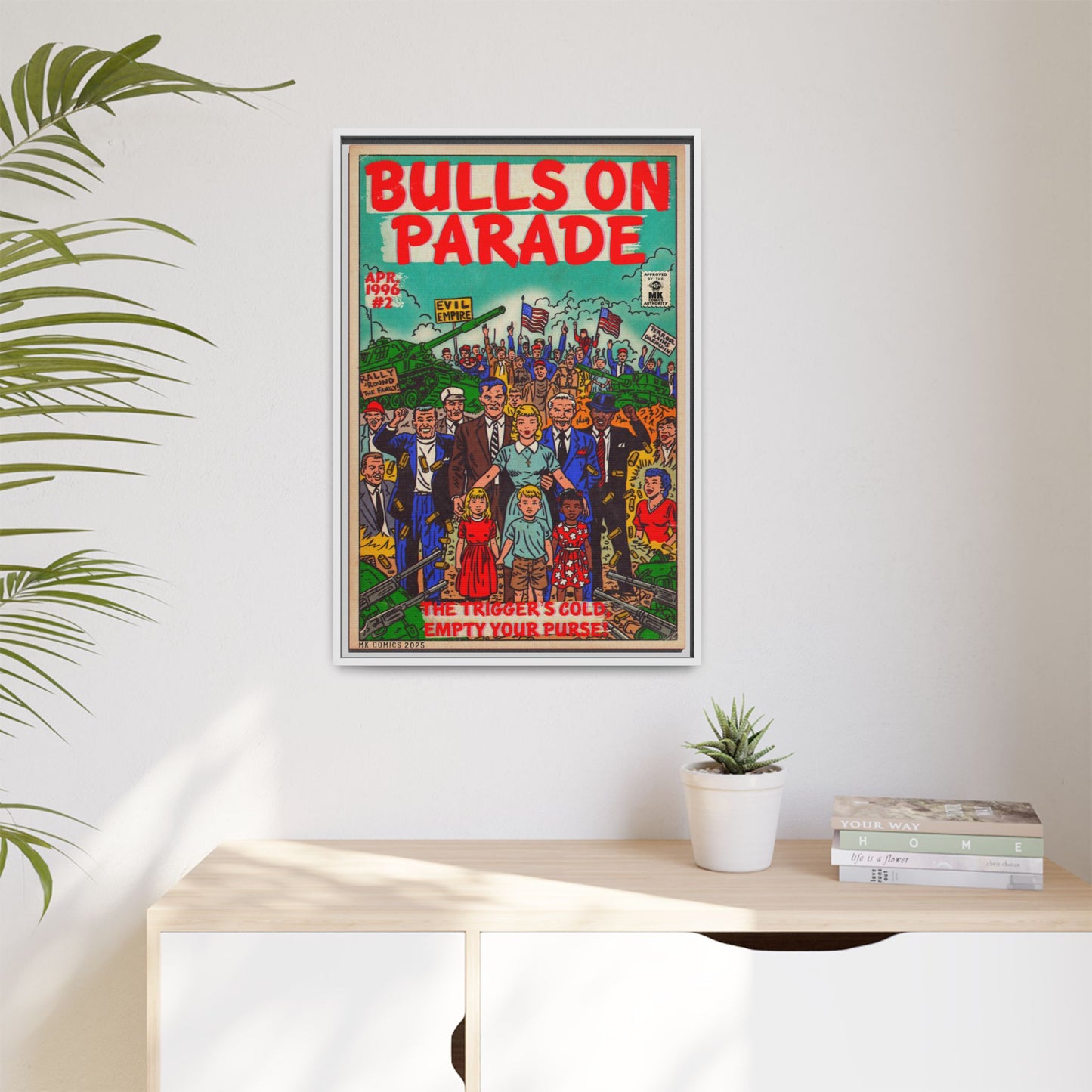 Bulls Parade -Matte Canvas, Framed (Multi-color)