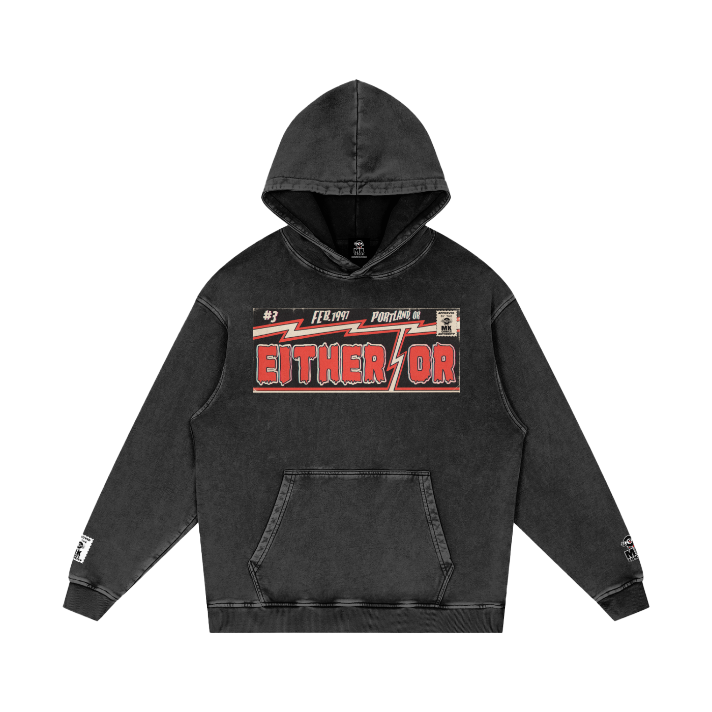 Either/Or - Snow Washed Loose Cotton Hoodie