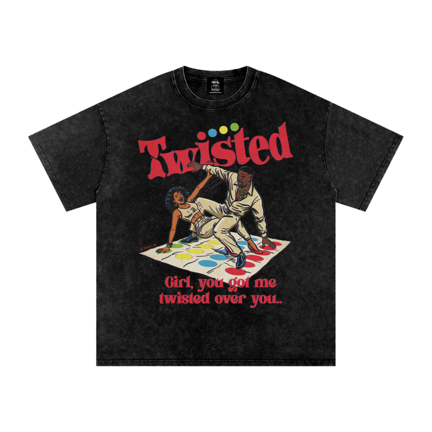 Keith Sweat Twisted/Twister Comic Parody design by MK Comics Parody Art - Fine Art of MK on a unisex snow washed oversized t-shirt